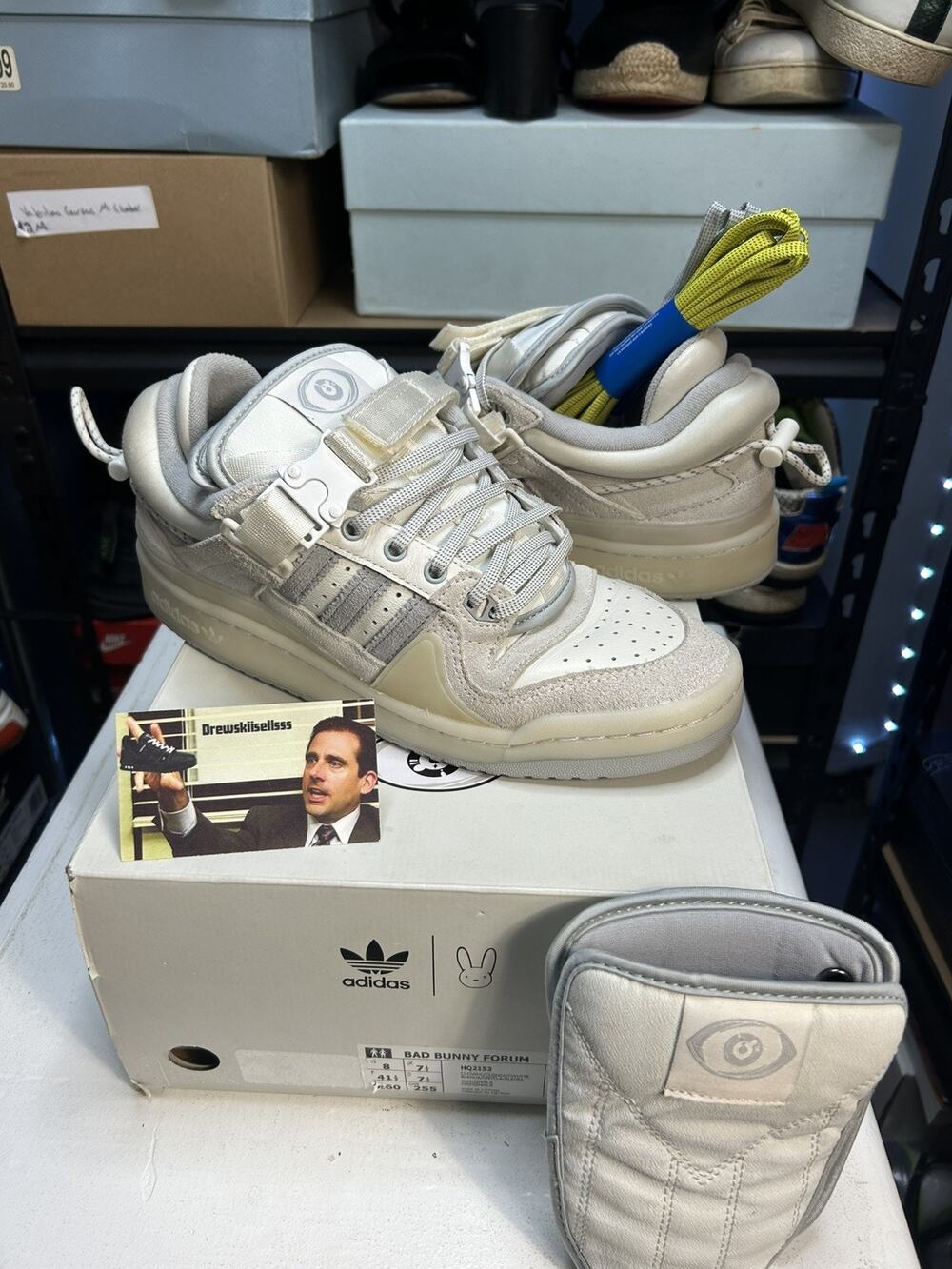 adidas x Bad Bunny Forum Low Buckle Sneaker Beige/Gray Size 8 US Mens